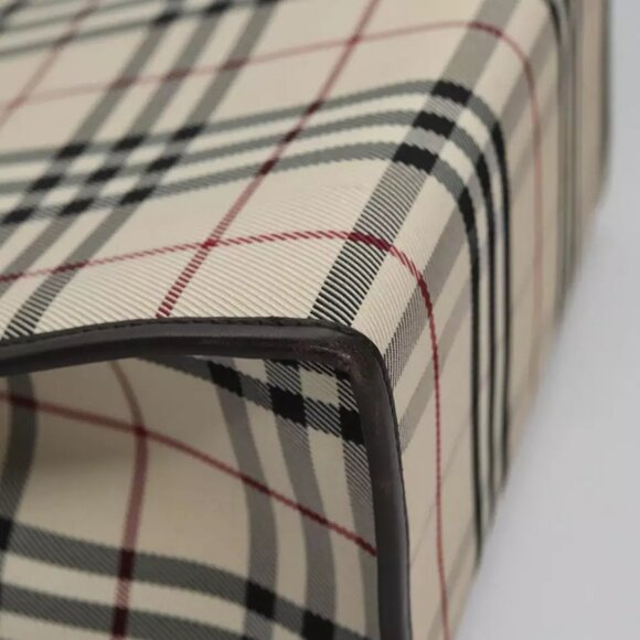 BURBERRY Nova Check Hand Bag Canvas Beige Brown Auth BA050 - Picture 8 of 15